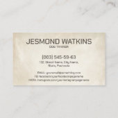 プロフェッショナルK9トレーニング – ベルギーマリノワ 名刺 (裏面)