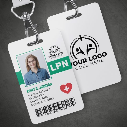 プロフェッショナルLPN写真バーコード バッジ