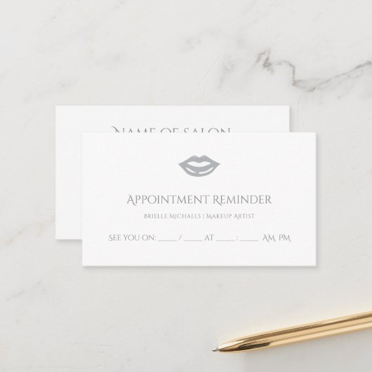 プロフェッショナルMUAメイクアップアーティストリップアポイントメント 予約カード (正面/裏面インサイチュ)