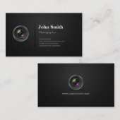 プロフェッショナルPlain Black – カメラフォトグラファー 名刺 (正面/裏面)