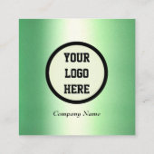 プロフェッショナルQRコードエメラルドグリーンメタリック スクエア名刺 (裏面)