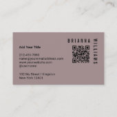 プロフェッショナルQRコードグレーピンクモノグラムミニマル 名刺 (裏面)