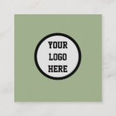 プロフェッショナルQRコードスキャン可能セージ緑モダン スクエア名刺 (裏面)