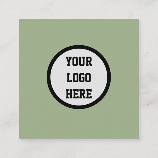 プロフェッショナルQRコードスキャン可能セージ緑モダン スクエア名刺 (裏面)