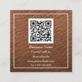 プロフェッショナルQRコードスキャン可能ブラウンレザー スクエア名刺 (正面)