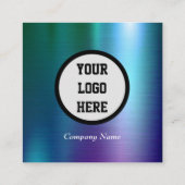 プロフェッショナルQRコードスキャン可能ブルーメタリック スクエア名刺 (裏面)