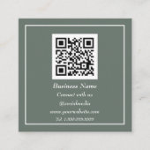 プロフェッショナルQRコードスキャン可能Sageグリーン スクエア名刺 (正面)