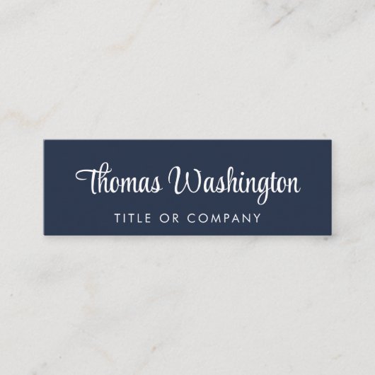 プロフェッショナルQRコードスタイリッシュスクリプトブルー スキニー名刺 (正面)