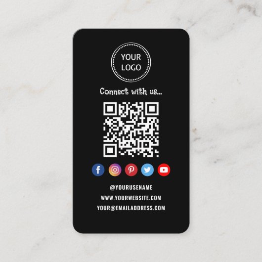 プロフェッショナルQrコードソーシャルメディアと接続 名刺 (正面)