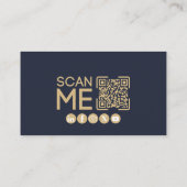 プロフェッショナルQRコードネイビーブルーシンプル 名刺 (裏面)