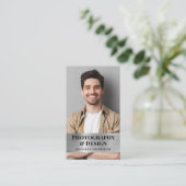 プロフェッショナルQRコードフォトシルバー 名刺 (スタンド正面)