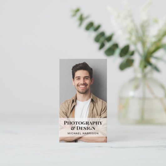 プロフェッショナルQRコードフォトソーシャルメディア 名刺 (スタンド正面)