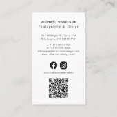 プロフェッショナルQRコードフォトソーシャルメディア 名刺 (裏面)