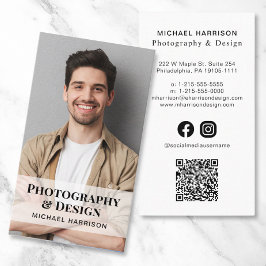 プロフェッショナルQRコードフォトソーシャルメディア 名刺