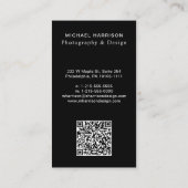 プロフェッショナルQRコードフォトブラック 名刺 (裏面)