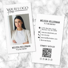 プロフェッショナルQRコードフォト会社のロゴ縦型 名刺