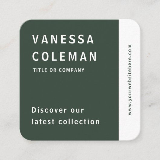 プロフェッショナルQrコードフォレストグリーンソーシャルメディア スクエア名刺 (正面)