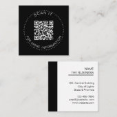 プロフェッショナルQRコードミニマルスキャンプロモーション スクエア名刺 (正面/裏面)