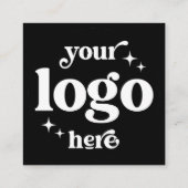 プロフェッショナルQRコードミニマルデザインとロゴ スクエア名刺 (裏面)