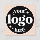 プロフェッショナルQRコードミニマルデザインとロゴ スクエア名刺 (裏面)