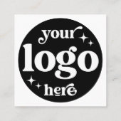 プロフェッショナルQRコードミニマルデザインとロゴ スクエア名刺 (裏面)