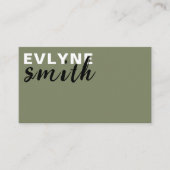 プロフェッショナルQRコードモダンセージ緑のスクリプト 名刺 (正面)