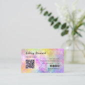 プロフェッショナルQrコードモダンホロOpalロスタイリッシュゴ 名刺 (スタンド正面)