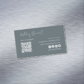 プロフェッショナルQrコードモダンミニマリスト海軍 マグネット名刺 (インサイチュ)