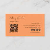 プロフェッショナルQrコードロゴモダントレンディーオレンジ 名刺 (正面)