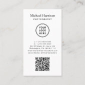プロフェッショナルQRコードロゴ写真 名刺 (裏面)
