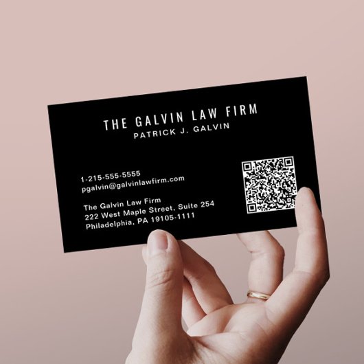プロフェッショナルQRコード会社社員ブラック 名刺