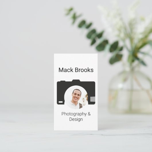 プロフェッショナルQRコード写真とデザイン 名刺 (スタンド正面)