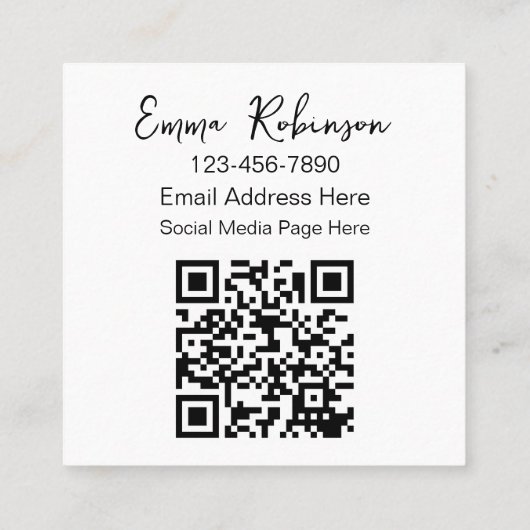 プロフェッショナルQRコード写真名刺 スクエア名刺 (裏面)