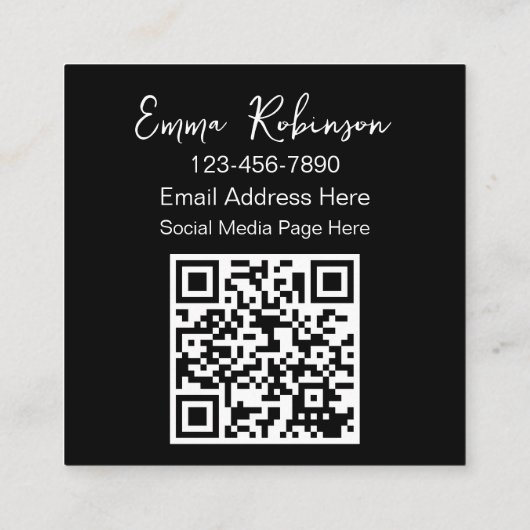 プロフェッショナルQRコード写真連絡ビジネスカード スクエア名刺 (裏面)