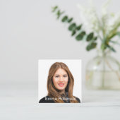 プロフェッショナルQRコード写真連絡ビジネスカード スクエア名刺 (スタンド正面)