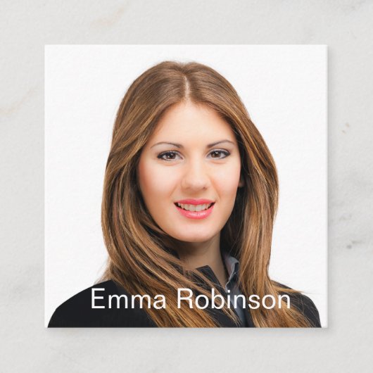 プロフェッショナルQRコード写真連絡ビジネスカード スクエア名刺 (正面)