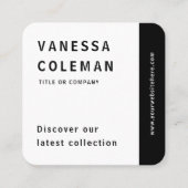 プロフェッショナルQrコード白黒ソーシャルメディア スクエア名刺 (正面)