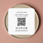 プロフェッショナルQrコード白黒ソーシャルメディア スクエア名刺