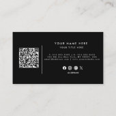 プロフェッショナルQRコード白黒名刺 名刺 (裏面)