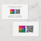 プロフェッショナルQRコード自分のロゴをアップロード 名刺 (正面/裏面)