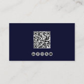 プロフェッショナルQRコード航空従事者ネイビーブルー 名刺 (裏面)