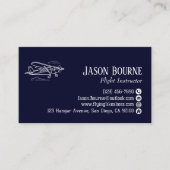 プロフェッショナルQRコード航空従業者海軍ブルー 名刺 (正面)