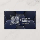 プロフェッショナルQRコード航空海軍ブルーモダン 名刺 (裏面)