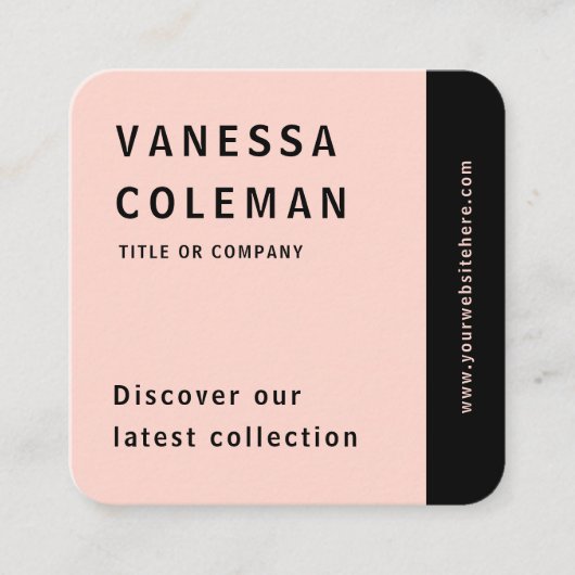 プロフェッショナルQrコード赤面ピンクソーシャルメディア スクエア名刺 (正面)