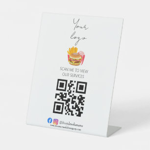 プロフェッショナルqrコード非接触メニュー 台座サイン
