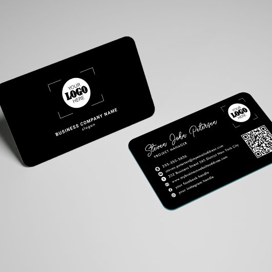 プロフェッショナルQRコード黒ロゴを追加 名刺