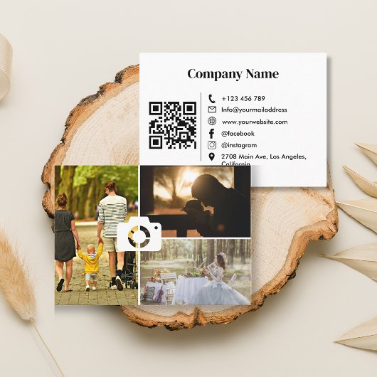 プロフェッショナルQRコード3フォトレイアウト写真 名刺