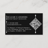 プロフェッショナルQRコード | 黒モダンミニマル色 名刺 (正面)