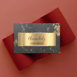 プロフェッショナルVIP金ゴールド抽象芸術マーブルグレーグレー 名刺