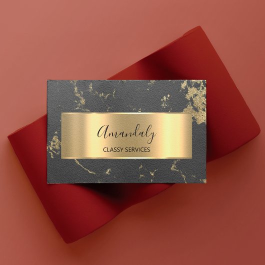 プロフェッショナルVIP金ゴールド抽象芸術マーブルグレーグレー 名刺